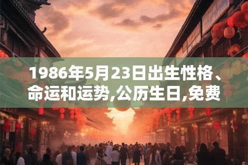 1986年5月23日出生性格、命运和运势,公历生日,免费算命