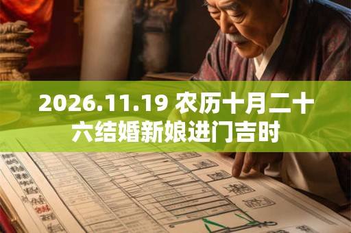 2026.11.19 农历十月二十六结婚新娘进门吉时 2026.11.19 农历十月二十六结婚新娘进门吉时