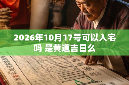 2026年10月17号可以入宅吗 是黄道吉日么 2026年10月17号可以入宅吗 是黄道吉日么