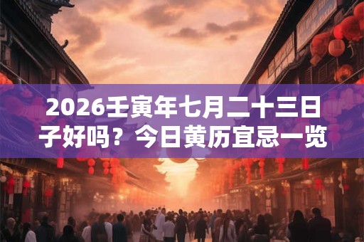 2026壬寅年七月二十三日子好吗？今日黄历宜忌一览表