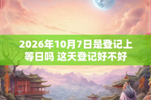 2026年10月7日是登记上等日吗 这天登记好不好