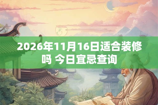 2026年11月16日适合装修吗 今日宜忌查询