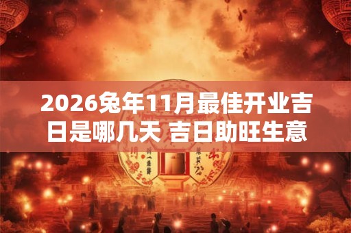 2026兔年11月最佳开业吉日是哪几天 吉日助旺生意