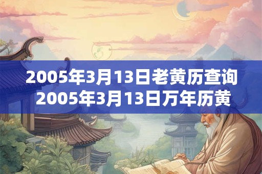 2005年3月13日老黄历查询 2005年3月13日万年历黄道吉日 2005年3月13日老黄历查询 2005年3月13日万年历黄道吉日