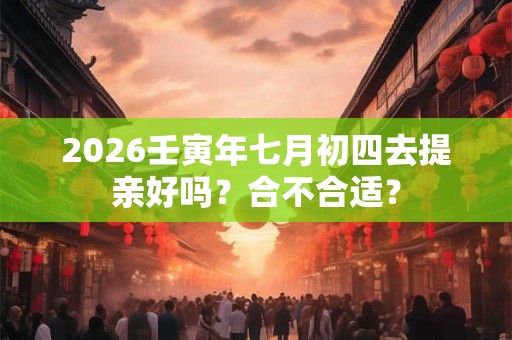 2026壬寅年七月初四去提亲好吗？合不合适？