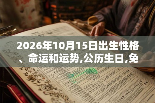2026年10月15日出生性格、命运和运势,公历生日,免费算命 2026年10月15日出生性格、命运和运势,公历生日,免费算命