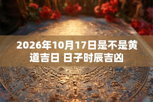 2026年10月17日是不是黄道吉日 日子时辰吉凶 2026年10月17日是不是黄道吉日 日子时辰吉凶
