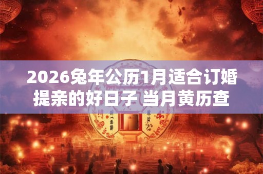 2026兔年公历1月适合订婚提亲的好日子 当月黄历查询 2026兔年公历1月适合订婚提亲的好日子 当月黄历查询