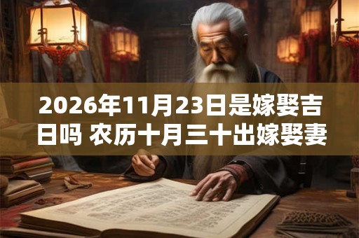 2026年11月23日是嫁娶吉日吗 农历十月三十出嫁娶妻如何 2026年11月23日是嫁娶吉日吗 农历十月三十出嫁娶妻如何