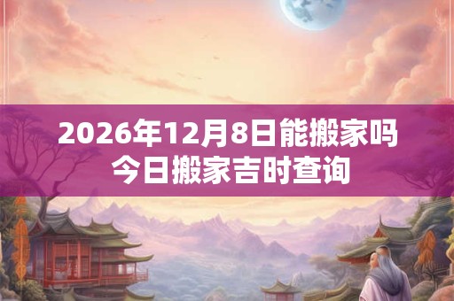 2026年12月8日能搬家吗 今日搬家吉时查询 2026年12月8日能搬家吗 今日搬家吉时查询