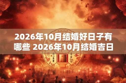 2026年10月结婚好日子有哪些 2026年10月结婚吉日老黄历