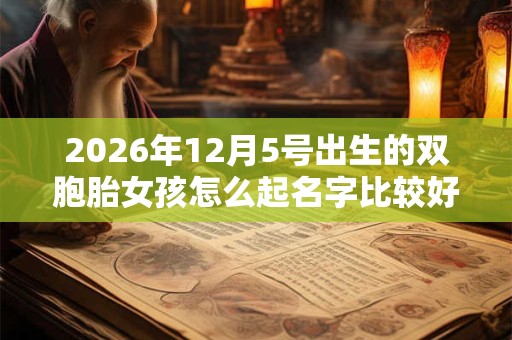 2026年12月5号出生的双胞胎女孩怎么起名字比较好，五行属什么？