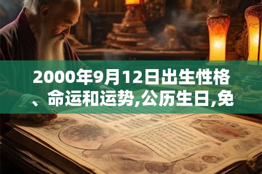 2000年9月12日出生性格、命运和运势,公历生日,免费算命