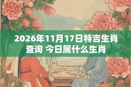 2026年11月17日特吉生肖查询 今日属什么生肖