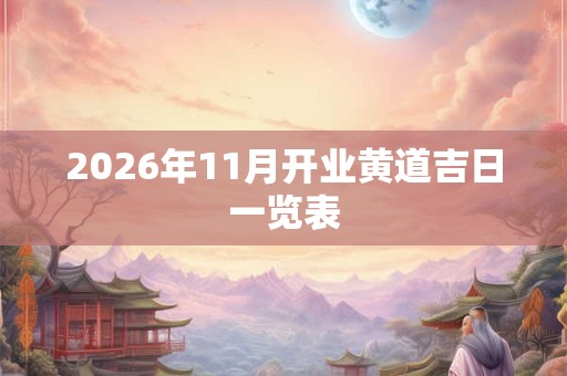 2026年11月开业黄道吉日一览表