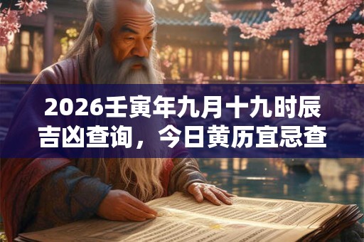 2026壬寅年九月十九时辰吉凶查询,今日黄历宜忌查询 2026壬寅年九月十九时辰吉凶查询,今日黄历宜忌查询