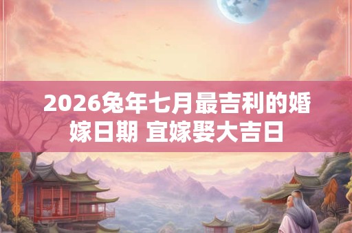 2026兔年七月最吉利的婚嫁日期 宜嫁娶大吉日 2026兔年七月最吉利的婚嫁日期 宜嫁娶大吉日