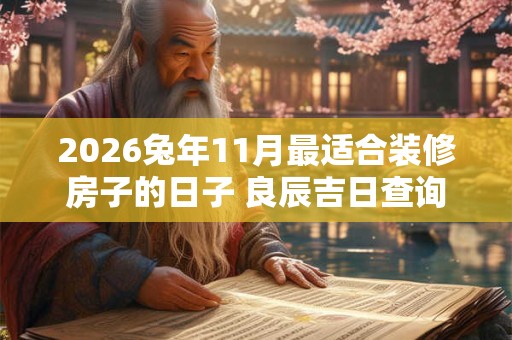 2026兔年11月最适合装修房子的日子 良辰吉日查询 2026兔年11月最适合装修房子的日子 良辰吉日查询