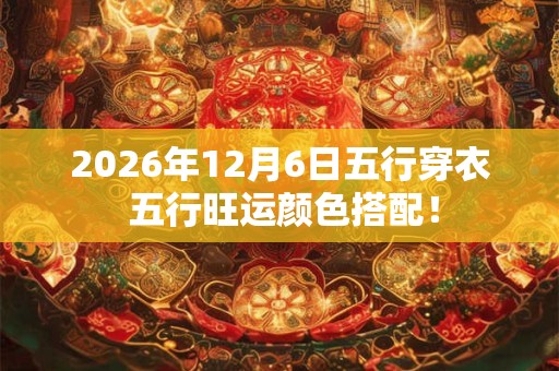 2026年12月6日五行穿衣 五行旺运颜色搭配！