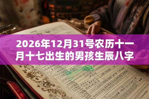 2026年12月31号农历十一月十七出生的男孩生辰八字起名 2026年12月31号农历十一月十七出生的男孩生辰八字起名