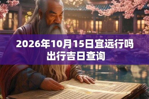 2026年10月15日宜远行吗 出行吉日查询