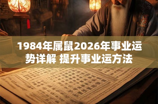 1984年属鼠2026年事业运势详解 提升事业运方法 1984年属鼠2026年事业运势详解 提升事业运方法