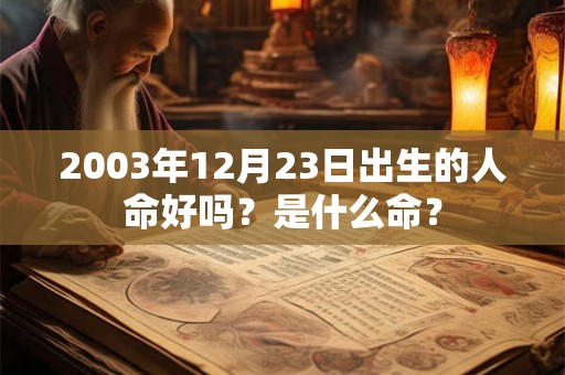 2003年12月23日出生的人命好吗？是什么命？