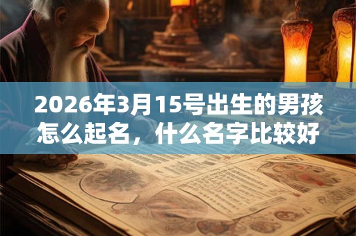 2026年3月15号出生的男孩怎么起名，什么名字比较好？