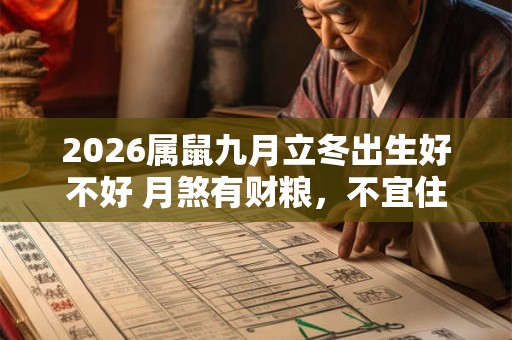2026属鼠九月立冬出生好不好 月煞有财粮，不宜住祖场