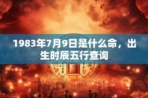 1983年7月9日是什么命，出生时辰五行查询