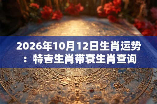 2026年10月12日生肖运势：特吉生肖带衰生肖查询