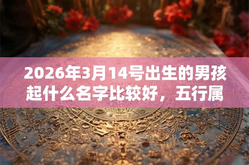 2026年3月14号出生的男孩起什么名字比较好，五行属什么