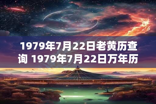 1979年7月22日老黄历查询 1979年7月22日万年历黄道吉日