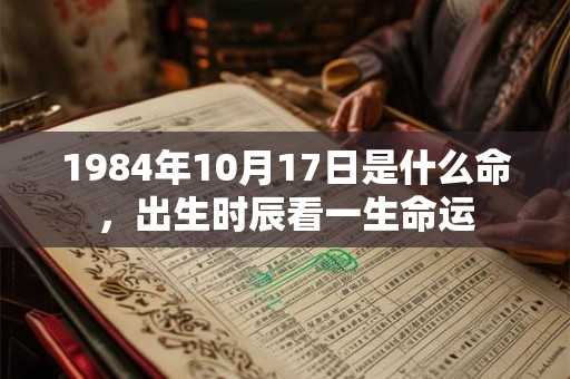 1984年10月17日是什么命，出生时辰看一生命运