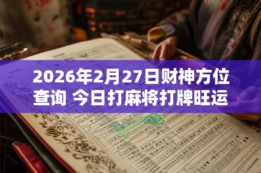2026年2月27日财神方位查询 今日打麻将打牌旺运方位！