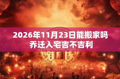 2026年11月23日能搬家吗 乔迁入宅吉不吉利 2026年11月23日能搬家吗 乔迁入宅吉不吉利