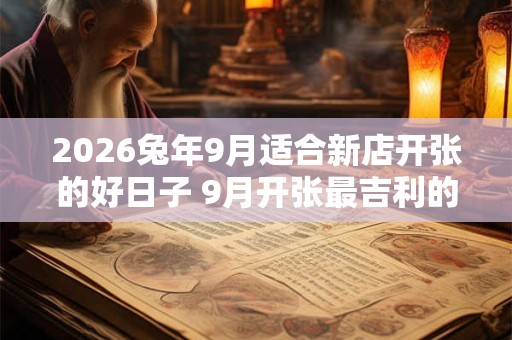 2026兔年9月适合新店开张的好日子 9月开张最吉利的日子 2026兔年9月适合新店开张的好日子 9月开张最吉利的日子