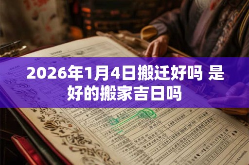 2026年1月4日搬迁好吗 是好的搬家吉日吗