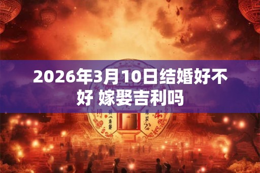 2026年3月10日结婚好不好 嫁娶吉利吗