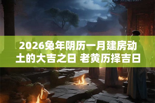 2026兔年阴历一月建房动土的大吉之日 老黄历择吉日
