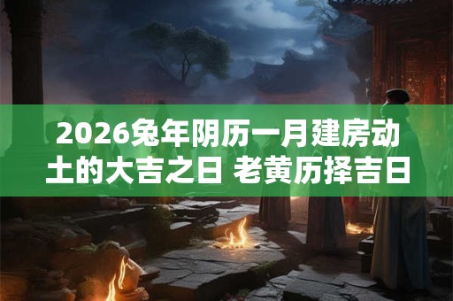 2026兔年阴历一月建房动土的大吉之日 老黄历择吉日
