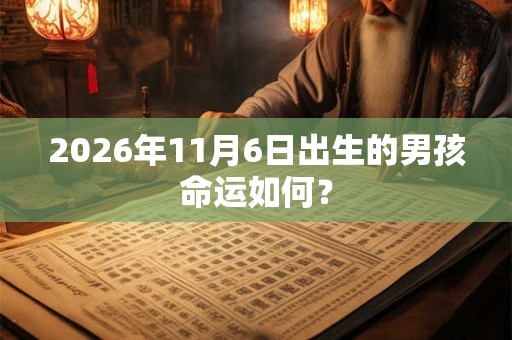 2026年11月6日出生的男孩命运如何？