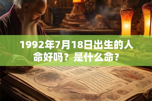 1992年7月18日出生的人命好吗？是什么命？