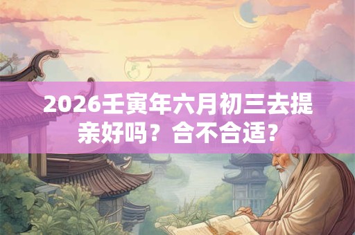 2026壬寅年六月初三去提亲好吗？合不合适？