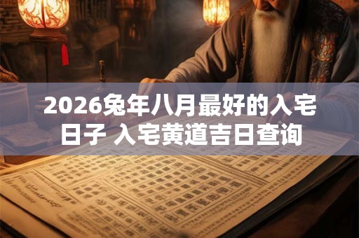 2026兔年八月最好的入宅日子 入宅黄道吉日查询