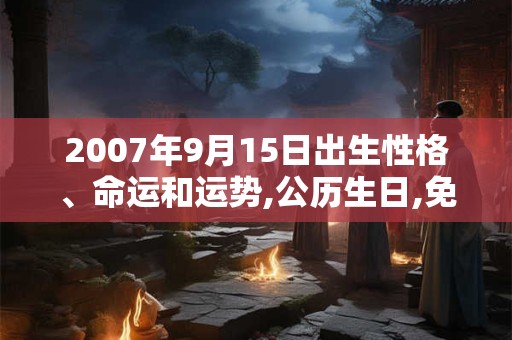 2007年9月15日出生性格、命运和运势,公历生日,免费算命