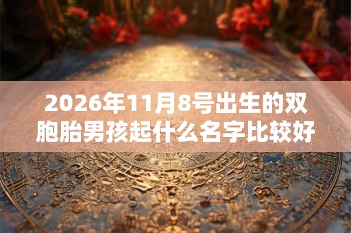 2026年11月8号出生的双胞胎男孩起什么名字比较好，五行属什么