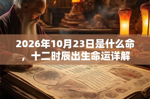 2026年10月23日是什么命，十二时辰出生命运详解
