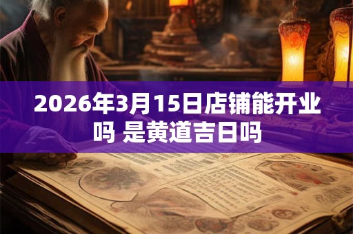 2026年3月15日店铺能开业吗 是黄道吉日吗