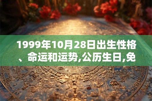 1999年10月28日出生性格、命运和运势,公历生日,免费算命